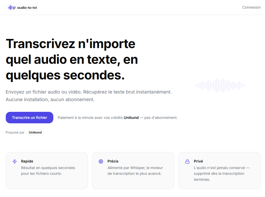 audio-to-txt — capture d'écran 1